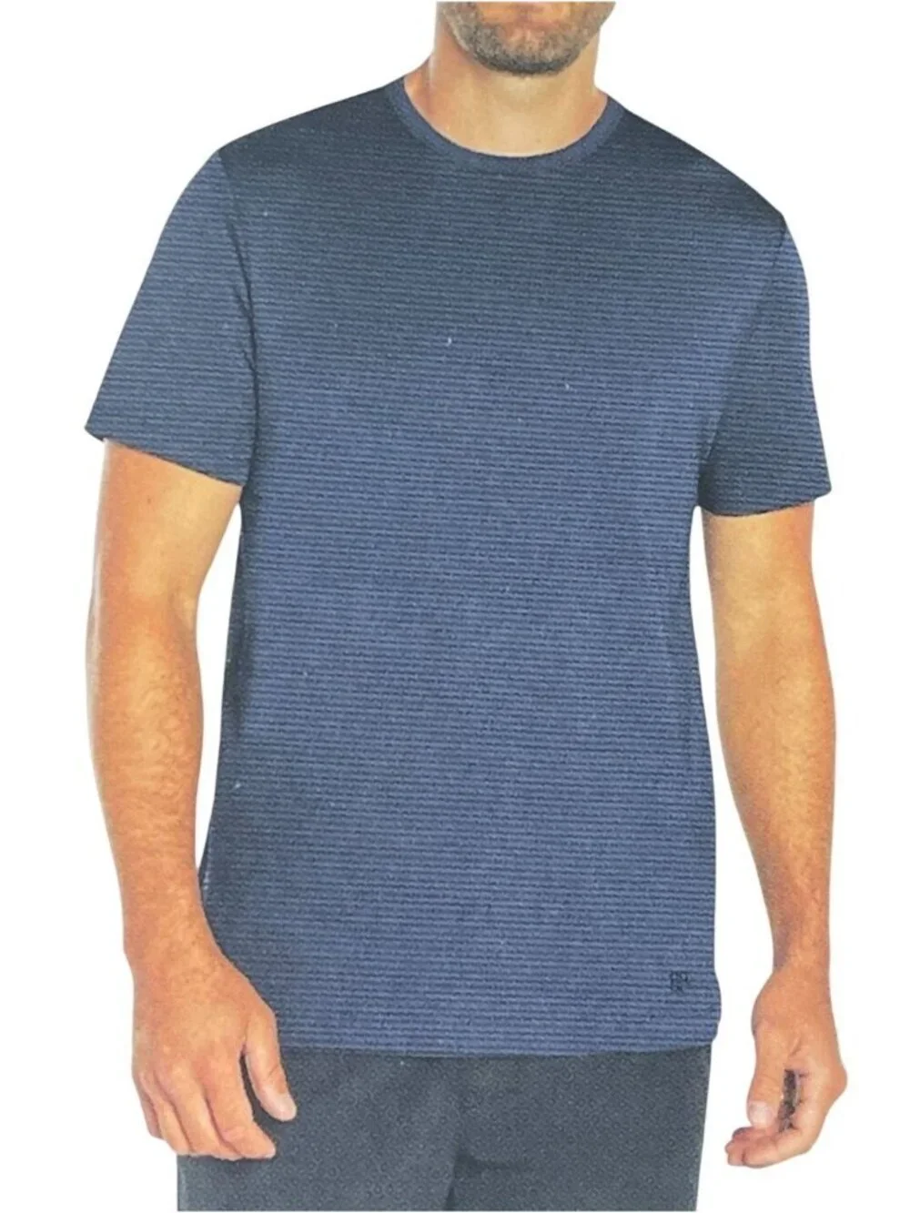 NWT Banana Republic Men's XXL Luxe Touch Performance Tee Gray Striped  i2119